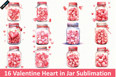 Valentine Heart in Jar Sublimation