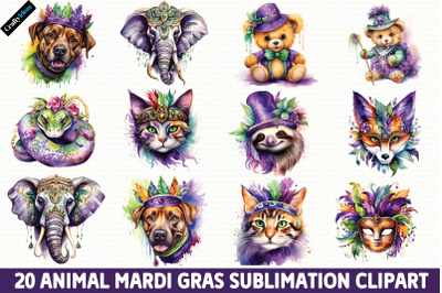 Animal Mardi Gras Sublimation Clipart