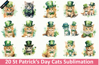 St Patricks Day Cats Sublimation
