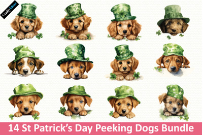 St Patricks Day Peeking Dogs Bundle