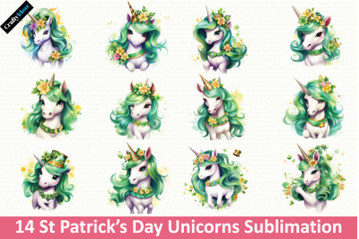 St Patricks Day Unicorns Sublimation