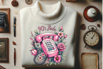 90s Pink Telephone Cute