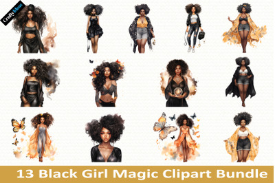 Black Girl Magic Clipart Bundle