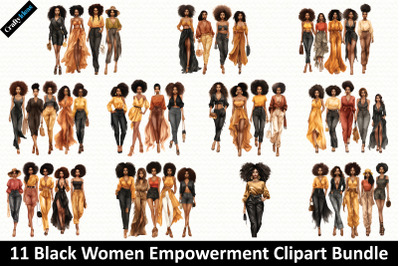 Black Women Empowerment Clipart Bundle