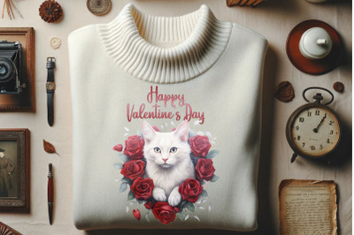 Happy Valentine Cat Design