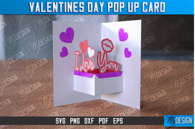 Valentines Day Pop Up Card SVG | Paper Cut SVG | Love Design