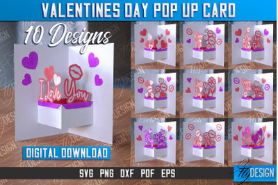 Valentines Day Pop Up Card SVG | Paper Cut SVG | Love Design