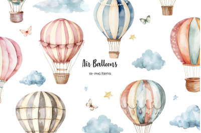 Watercolor air balloon clipart. Colorful hot air balloon clip art