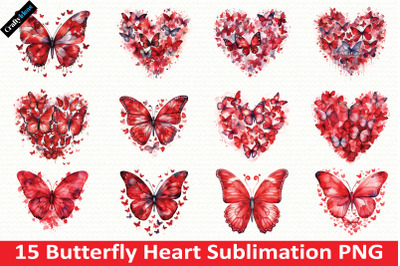 Butterfly Heart Sublimation PNG