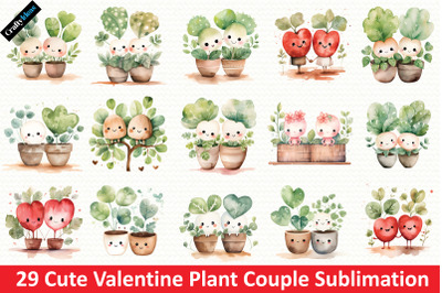 Cute Valentine Plant Couple Sublimation