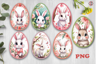Portraits of spring Easter bunnies