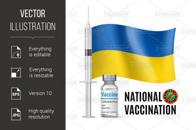 Immunization Icon of Ukraine