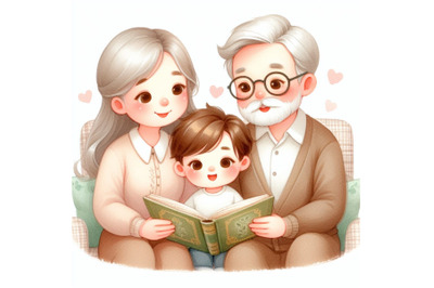 Grandparent Father, mother and their child