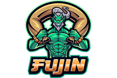 Fujin esport mascot logo design