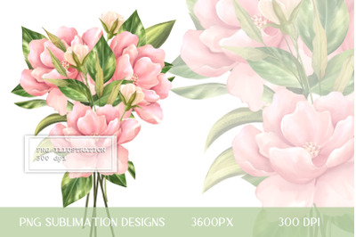 Bouquet of pink flowers | PNG Sublimation design
