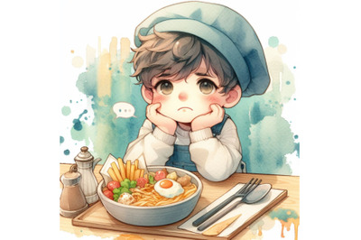 Cute Child eating boring food