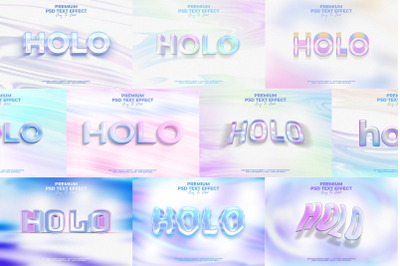 3D Holographic Text Effect PSD