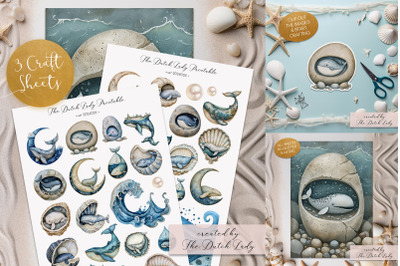 Printable Craft Sheets - Whimsical Whales Theme