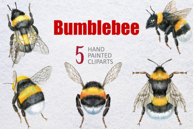 Watercolor bumblebees