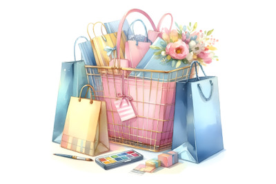 Shopping basket and bags