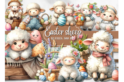 Easter sheep, Easter Clipart png