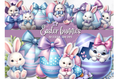 Easter bunnies png, Easter clipart