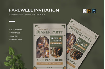Farewell Dinner - Party Invitation