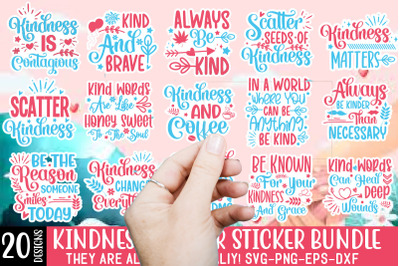 Kindness Sticker SVG Bundle&2C;Kindness Svg&2C; Be Kind Svg&2C; Inspirational S