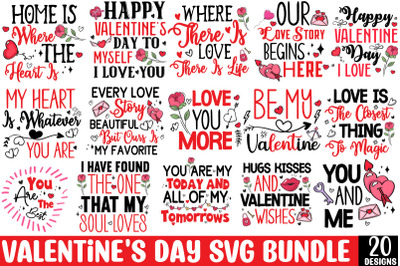 Valentine&#039;s Day SVG Bundle,20 Designs,Valentines Day SVG Bundle,Valent
