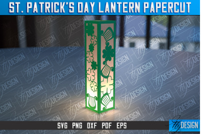 St. Patricks Lantern Papercut SVG | Paper Lantern SVG | Night Light De