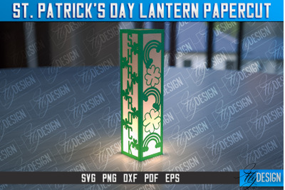 St. Patricks Lantern Papercut SVG | Paper Lantern SVG | Night Light De