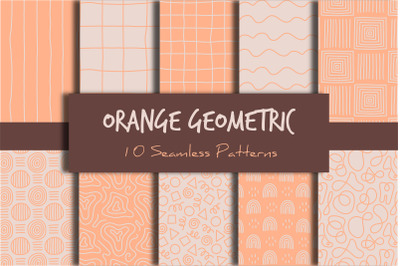 Orange Geometric Seamless Patterns
