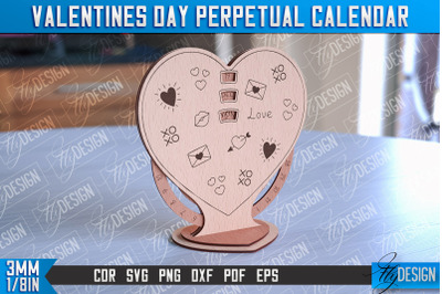 Valentines Perpetual Calendar Laser Cut | Perpetual Calendar Design |