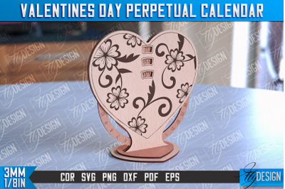 Valentines Perpetual Calendar Laser Cut | Perpetual Calendar Design |