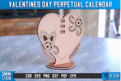 Valentines Perpetual Calendar Laser Cut | Perpetual Calendar Design |