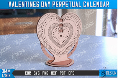 Valentines Perpetual Calendar Laser Cut | Perpetual Calendar Design |