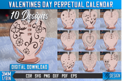 Valentines Perpetual Calendar Laser Cut | Perpetual Calendar Design |