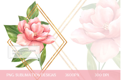 Pink flower PNG | Floral Sublimation design