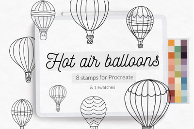 Hot air balloon stamp brushes Procreate