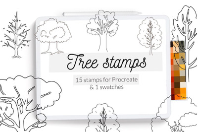 Tree stamp brushes for Procreate