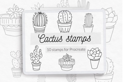 Cactus stamps, succulent stamp, home plants