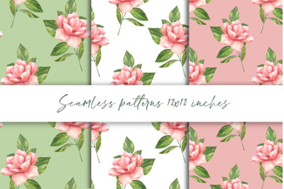 Pink flowers | Floral seamless patterns