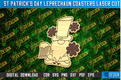 St. Patrick&#039;s Day Leprechaun Coasters | Laser Cutting File | CNC File