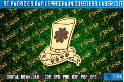 St. Patrick&#039;s Day Leprechaun Coasters | Laser Cutting File | CNC File