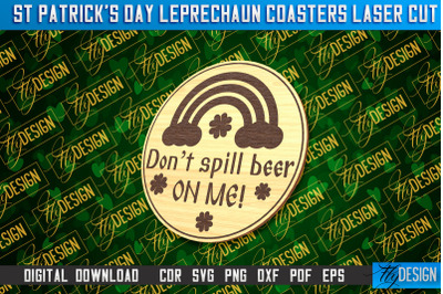 St. Patrick&#039;s Day Leprechaun Coasters | Laser Cutting File | CNC File