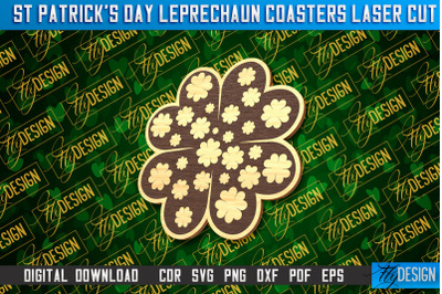 St. Patrick&#039;s Day Leprechaun Coasters | Laser Cutting File | CNC File