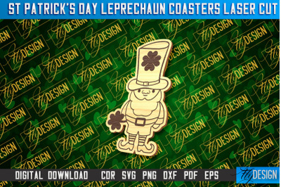 St. Patrick&#039;s Day Leprechaun Coasters | Laser Cutting File | CNC File