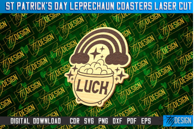 St. Patrick&#039;s Day Leprechaun Coasters | Laser Cutting File | CNC File