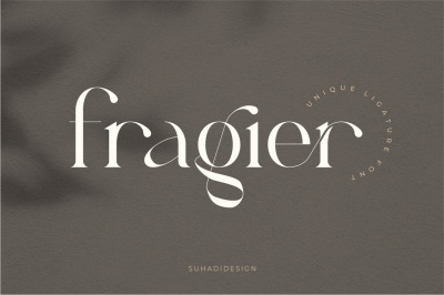 Fragier unique ligature serif font