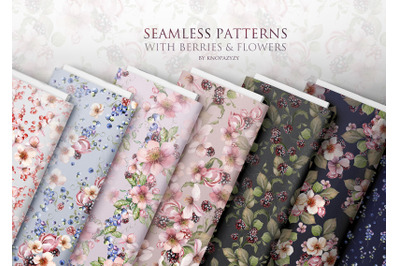 12 Patterns with Berries &amp; Flowers